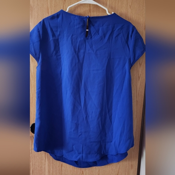 Blue Puff Sleeve Blouse with Short Sleeves - Picture 5 of 5